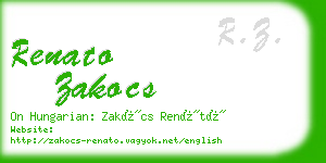renato zakocs business card
